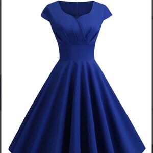 🎉Retro Stage Yellow Vintage-Style Fit & Flare Midi Dress - Small